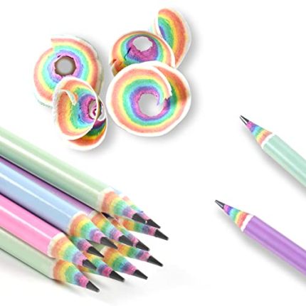 ECOTREE Eco-friendly Wood & Plastic Free Rainbow Recycled Paper #2 HB Pencils For School and Office Supplies. Pre-sharpened.12-Pack